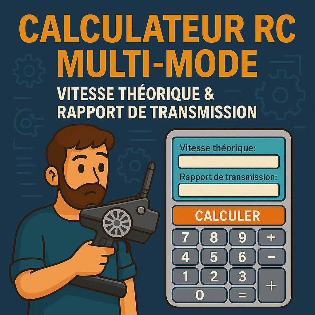 Calculateur RC Multi-Mode : Vitesse Théorique & Rapport de Transmission